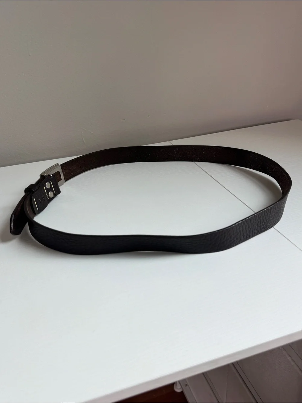 BILL'S KHAKIS Brown Bridle Leather Belt For Men 36 Silver Slide Buckle